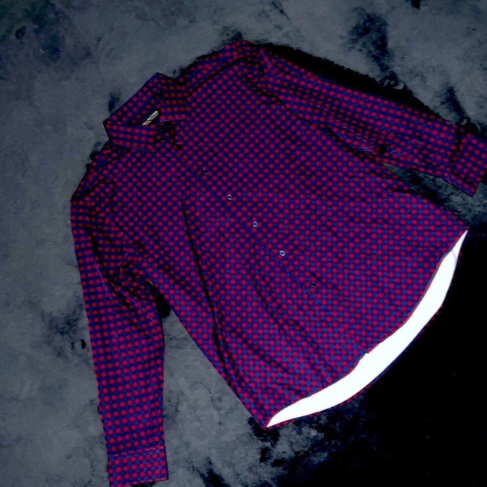 Menβs XL COLLECTION BY βMICHAEL STRAHANβ Dress Shirt, 95%POLYESTER,5% SPANDEX
